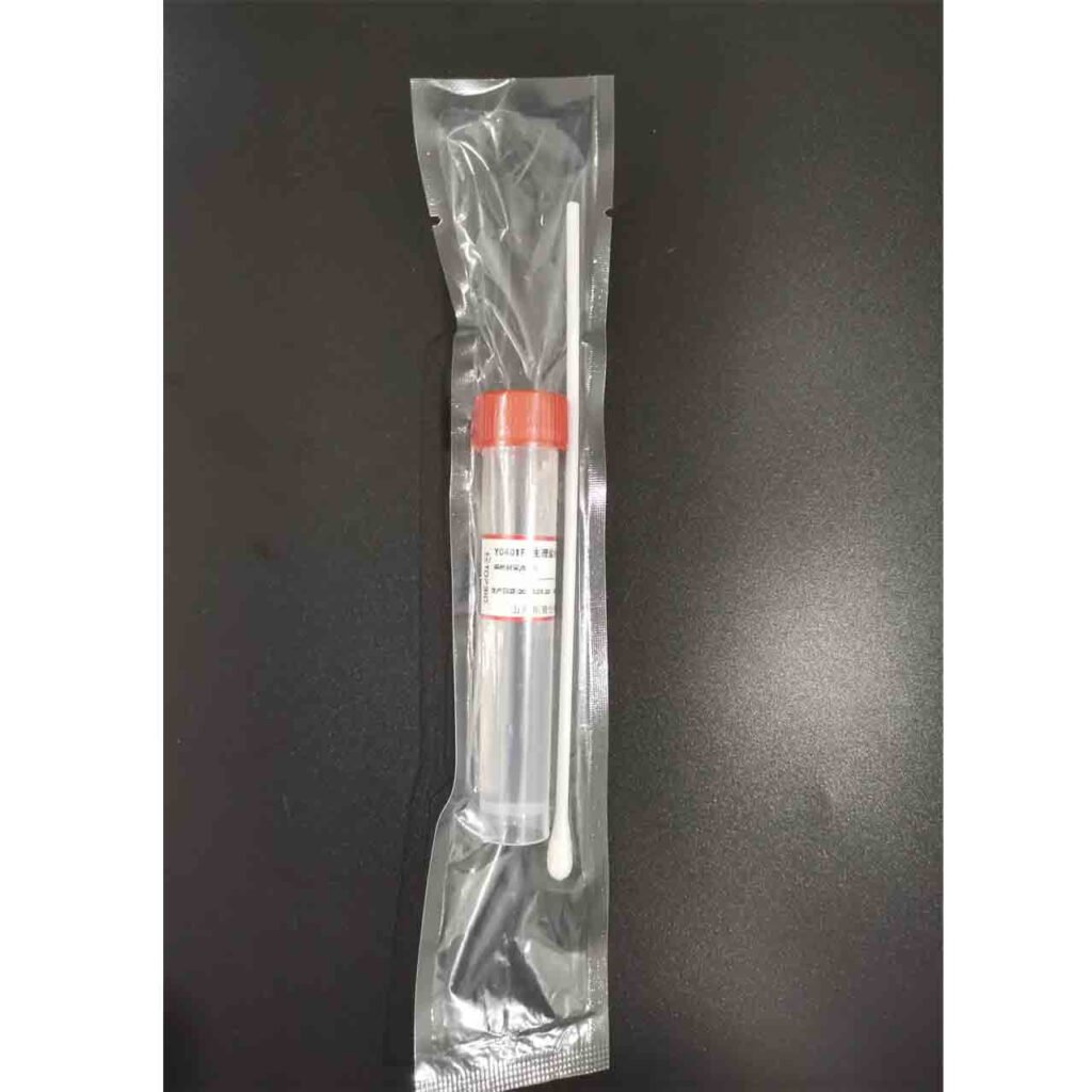 saline sampling tubes with sterile swabs