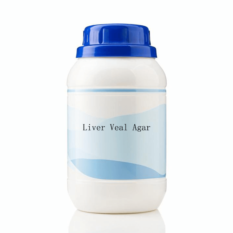 Sealed bottle of Liver Veal Agar powder for food sterility testing